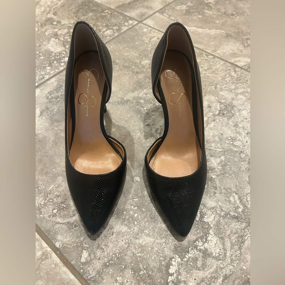 Jessica Simpson Black Textured Heels